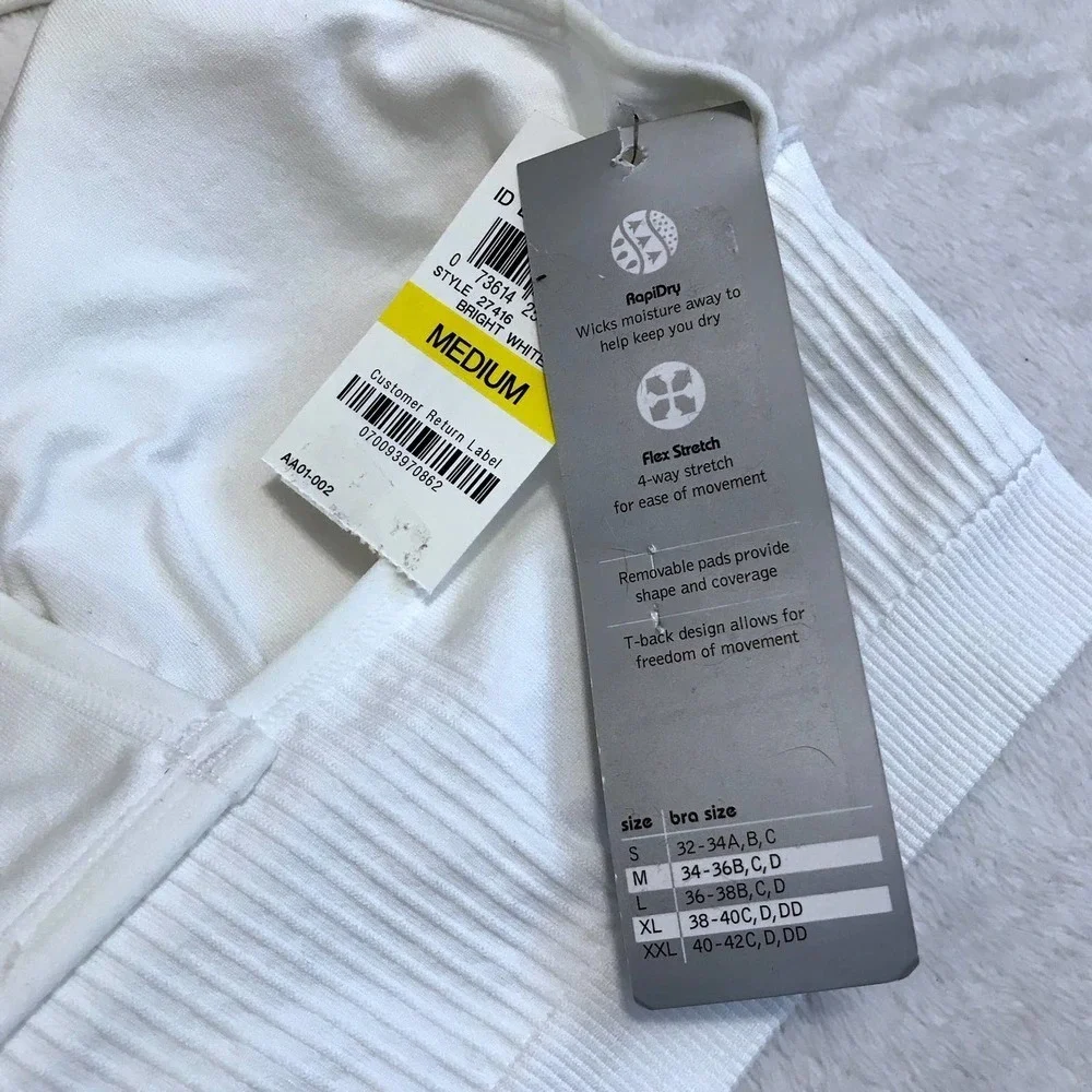 Ideology NWT White Performance Sports Bra Women M